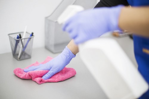 Office cleaners in N1 maintaining a tidy workspace