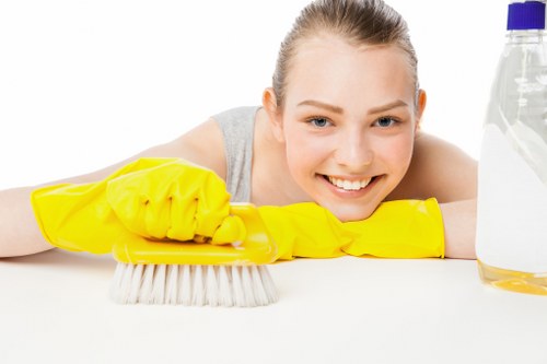 Detailed cleaning service improving a bright commercial environment